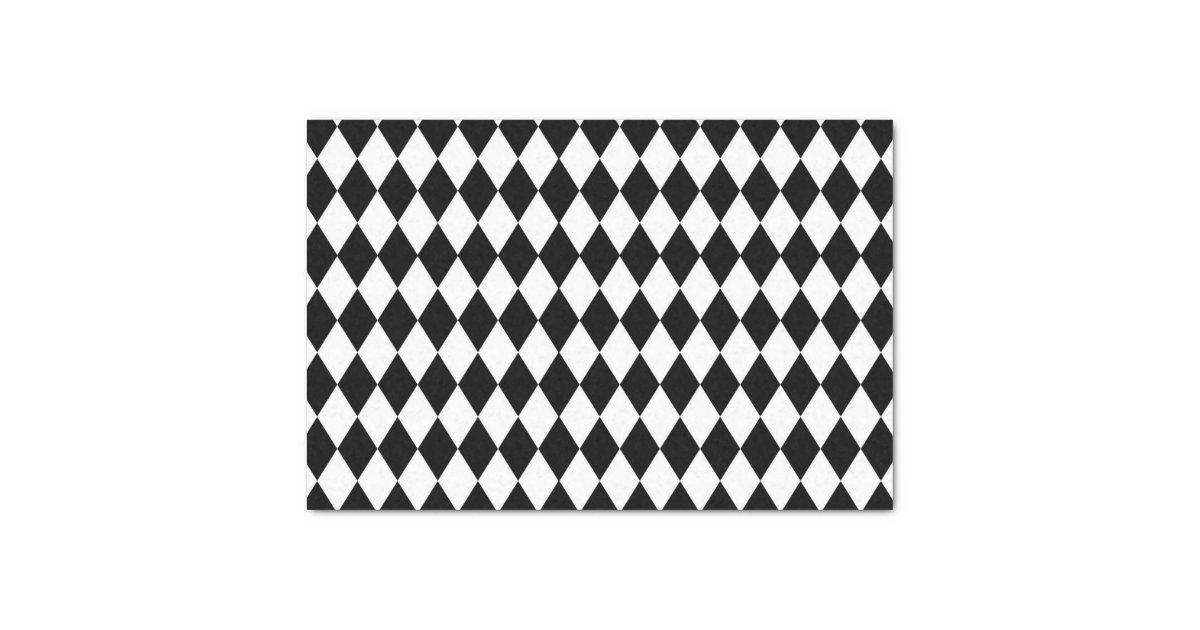 Black and White Harlequin Pattern Tissue Paper | Zazzle