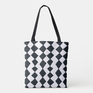 Black and White Harlequin Pattern Tote Bag