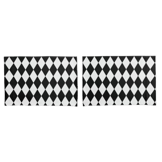 Black and White Harlequin Pillow Case (Front-Set)