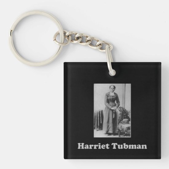 Black and White Harriet Tubman Picture Keychain