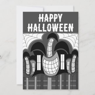 Black and White Haunted House Halloween Party