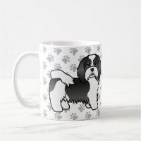 Black And White Havanese Cute Cartoon Dog Coffee Mug