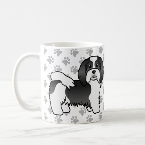 Black And White Havanese Cute Cartoon Dog Coffee Mug