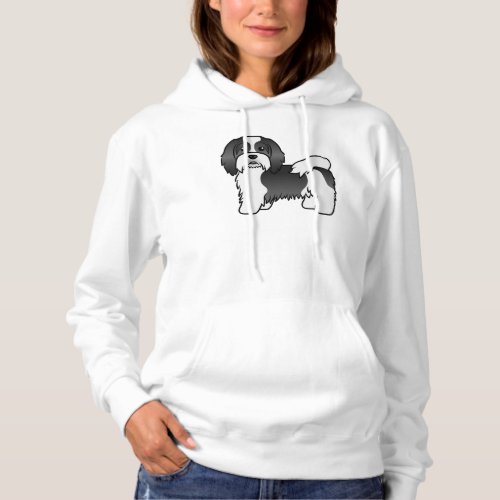 Black And White Havanese Cute Cartoon Dog Hoodie