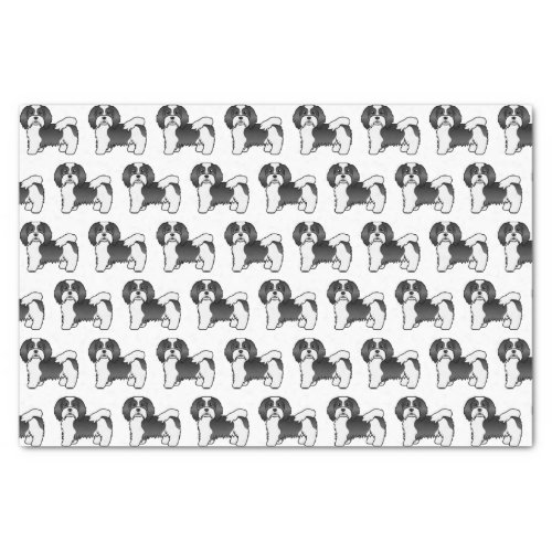 Black And White Havanese Cute Cartoon Dog Pattern Tissue Paper