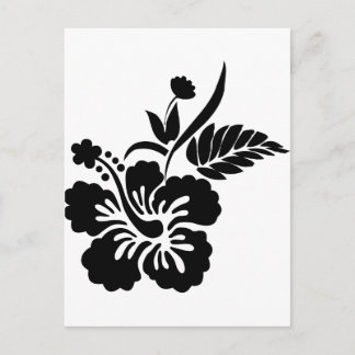 Black and white Hawaiian flowers Postcard