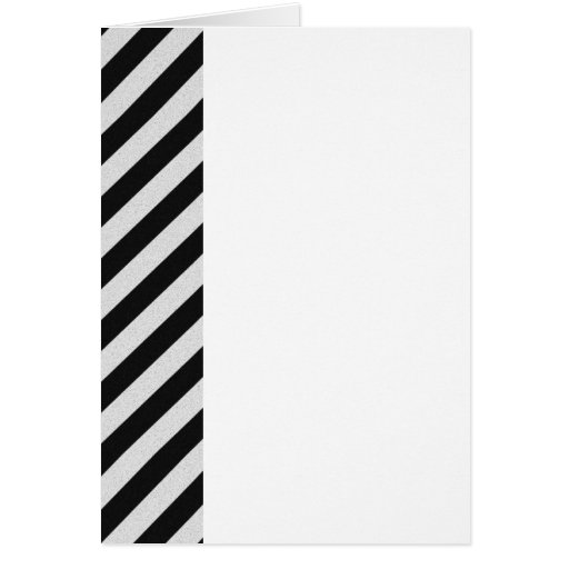 Black and White Hazard Stripes Textured Stationery Note Card | Zazzle