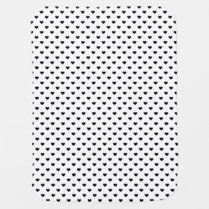 Black and White Heart Pattern Baby Blanket