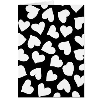 Black and White Heart Pattern Cards