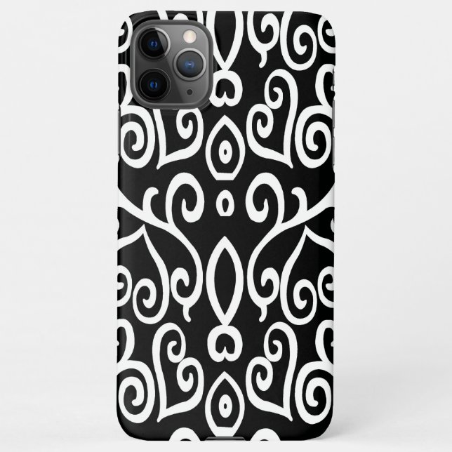 Black and White Heart Pattern iPhone Case (Back)