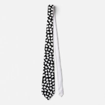 Black and White Heart Pattern Neck Tie