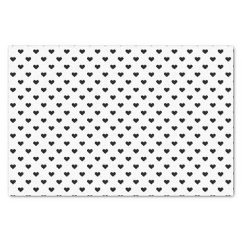 Black And White Heart Pattern Tissue Paper by allpattern at Zazzle