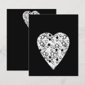 Black and White Heart. Patterned Heart Design. (Front/Back)