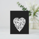 Black and White Heart. Patterned Heart Design. (Standing Front)