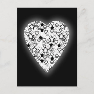 Black and White Heart. Patterned Heart Design. Postcard