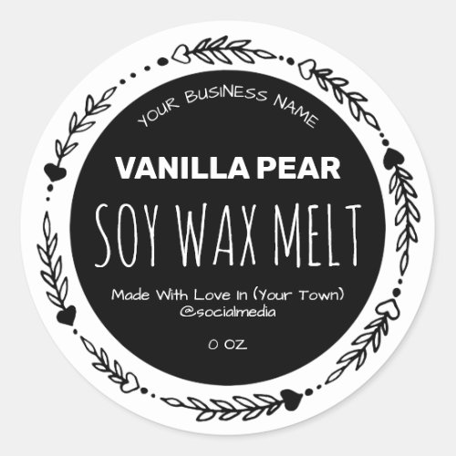 Black And White Heart Product Labels