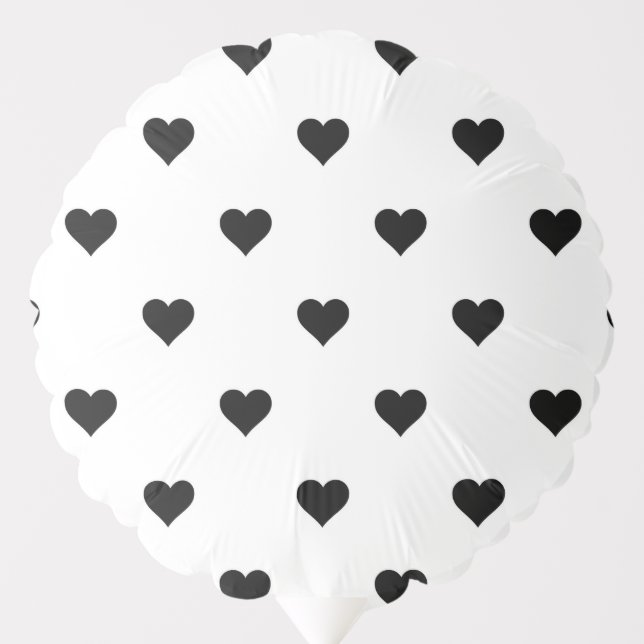 Black and White Heart Romantic Decor for Couples Balloon (Front)