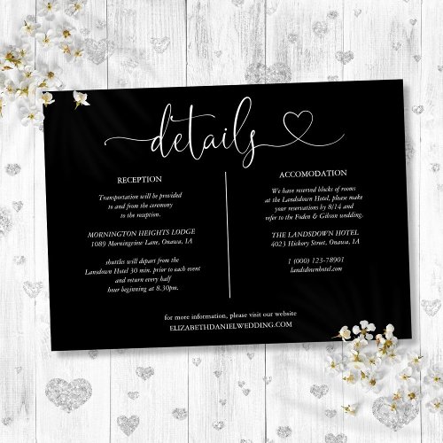 Black And White Heart Script Details Info Card
