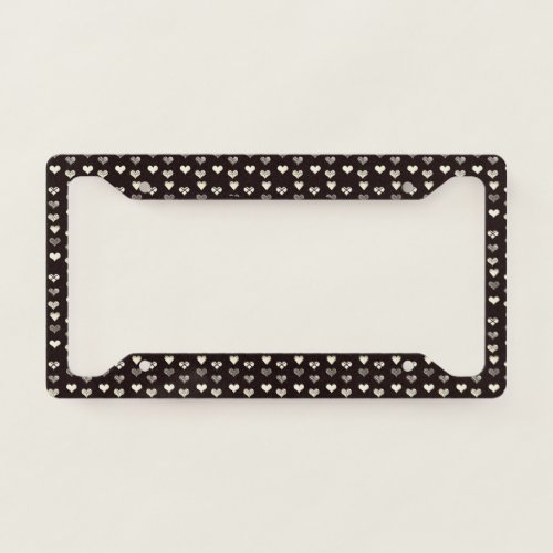 Black and white hearts drawing _ Elegant  Classy License Plate Frame