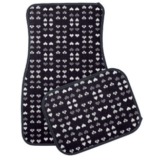 Black and white hearts drawing - Simple Diversity Car Floor Mat