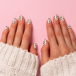 Black and white hearts drawing - Simple Diversity Minx Nail Art