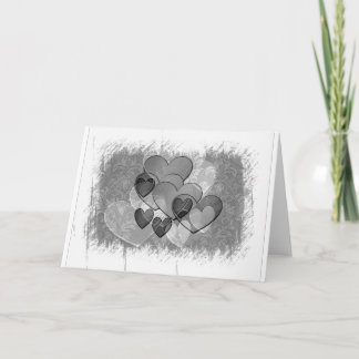 Black and White Hearts Holiday Card