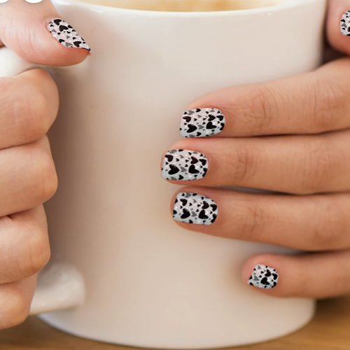 Black and White Hearts Minx Nail Art Decals