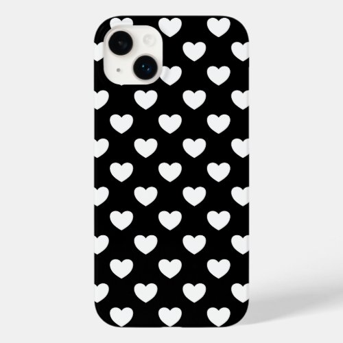 Black And White Hearts Trendy Polka Dot Style Case_Mate iPhone 14 Plus Case