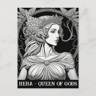 Black and White Hera Queen of the Gods Postcard