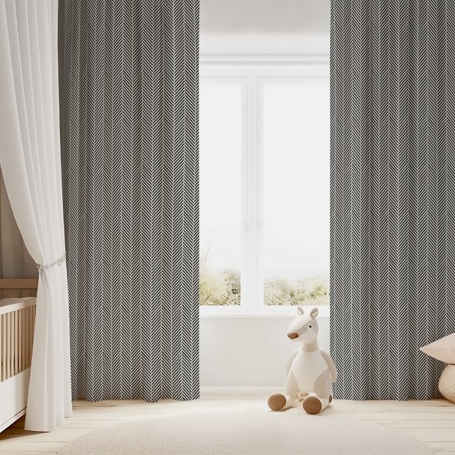 Black and White Herringbone Blackout Curtains (Creator Uploaded)