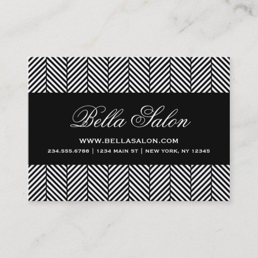 Customizable Black &amp; White Herringbone Business Card Template