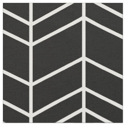 Black and White Herringbone Chevron Fabric
