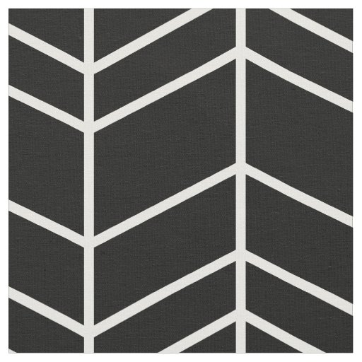 Black and White Herringbone Chevron Fabric