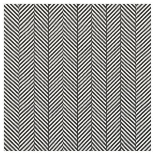 Black and White Herringbone Fabric