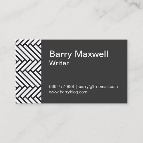 black and white herringbone pattern business card template