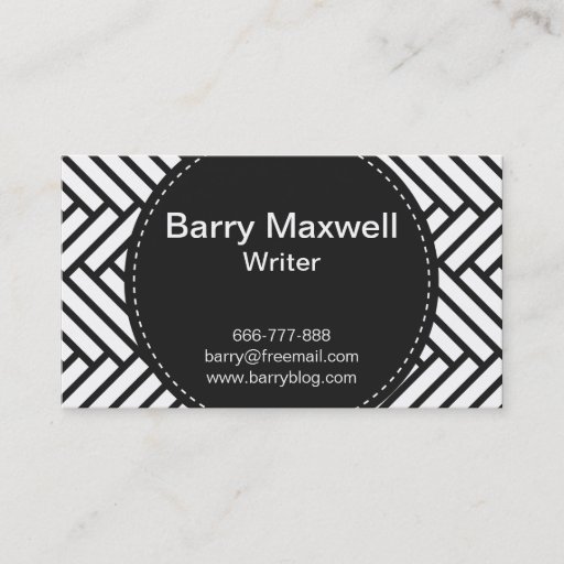 Customizable black and white herringbone pattern business card templates