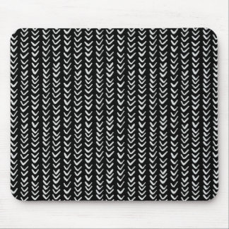 Black and White Herringbone Pattern Mousepad