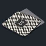 Black and White Herringbone Pattern with Monogram Laptop Sleeve<br><div class="desc">An attractive herringbone chevron design in black and white with personalized monogram that you can edit with your initial or other desired text. Protect your laptop or tablet device in style!</div>