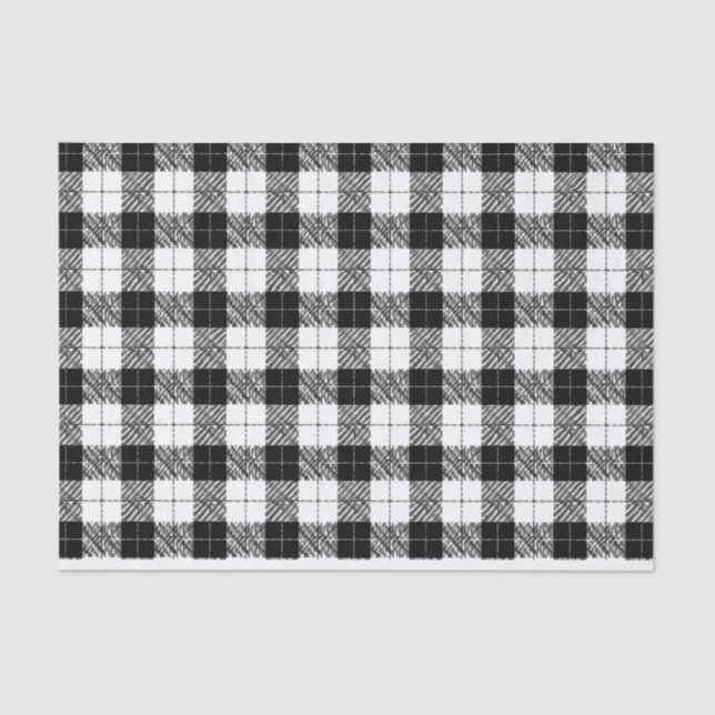 Black and White Herringbone Tissue Paper (Front)