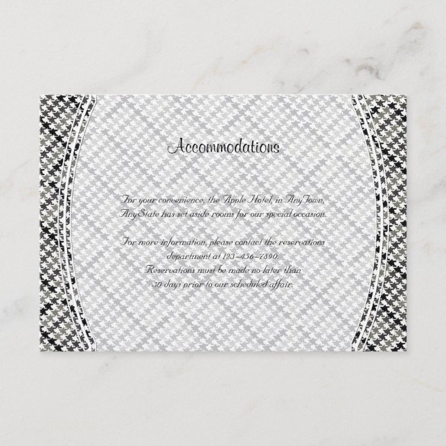 Black and White Herringbone Wedding Insert (Front)