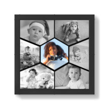 Black and White Hexagon Photo Collage