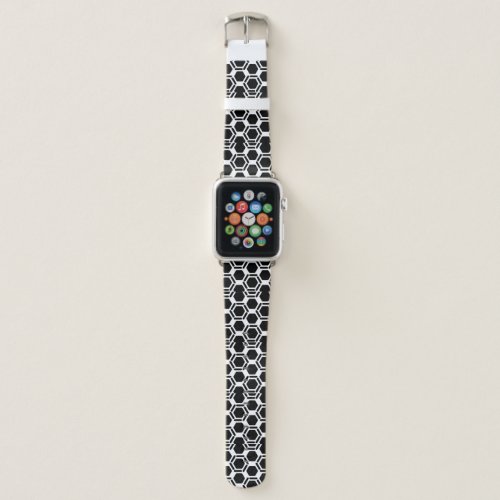 Black and white hexagonal pattern apple watch band