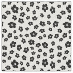 Black and White Hibiscus Floral Fabric