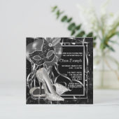 Black and White High Heels Birthday Party Invitation (Standing Front)