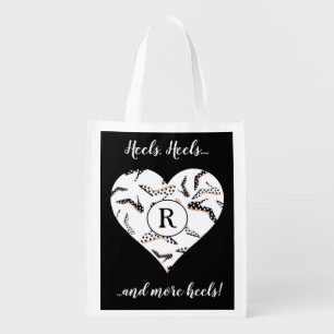 Black and white High Heels Grocery Bag