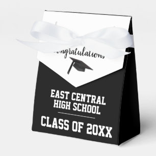 Black and White High School Graduation Party  Favor Boxes