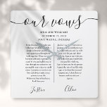 Black And White His And Hers Wedding Vows Square Wall Clock<br><div class="desc">This chic wedding keepsake gift can be personalized with your special wedding day vows. Designed by Thisisnotme©</div>