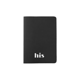 Black and White “His” Minimal Typography Passport Holder
