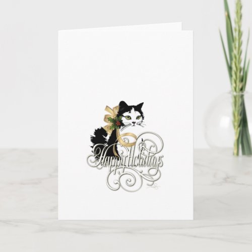 Black and White Holiday Cat