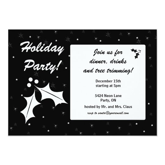 Black and White Holiday Party Card